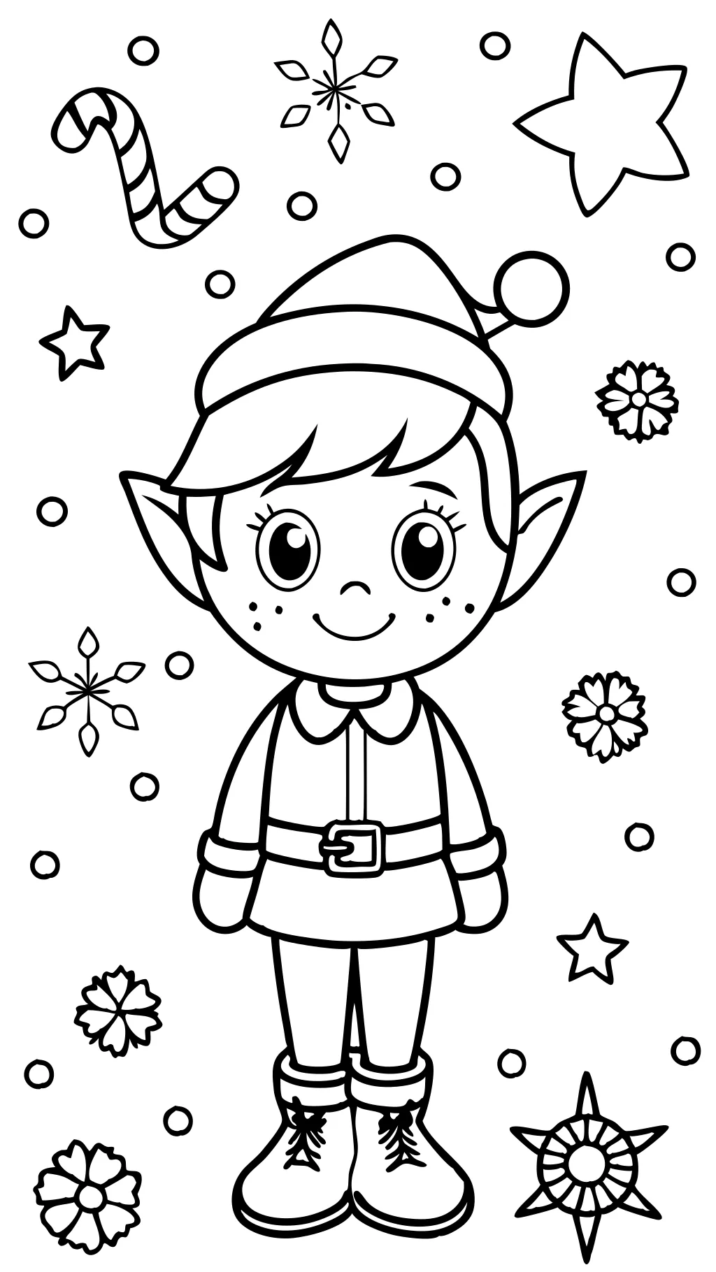 mignon elfe sur l’étagère coloriage